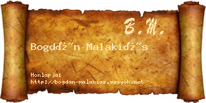 Bogdán Malakiás névjegykártya